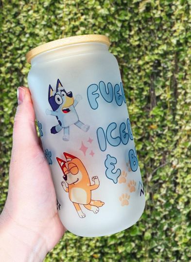 Discover Fueled by Iced Coffee & BlueyDad Frosted Glass
