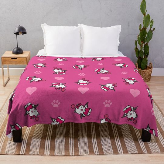 Discover Hello Moogle Pink Throw Blanket