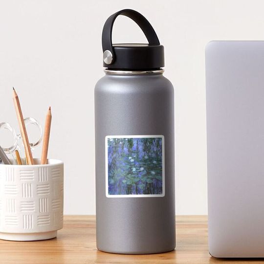 Discover Claude Monet  - Blue Waterlilies Sticker