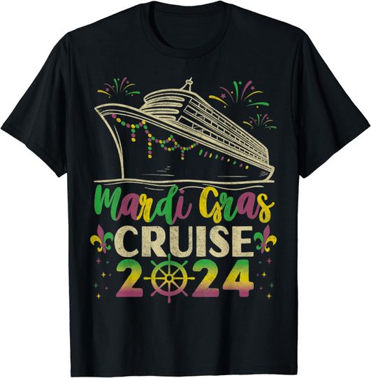 Discover Mardi Gras Cruise 2024 Family Vacation Matching Cruise T-Shirt
