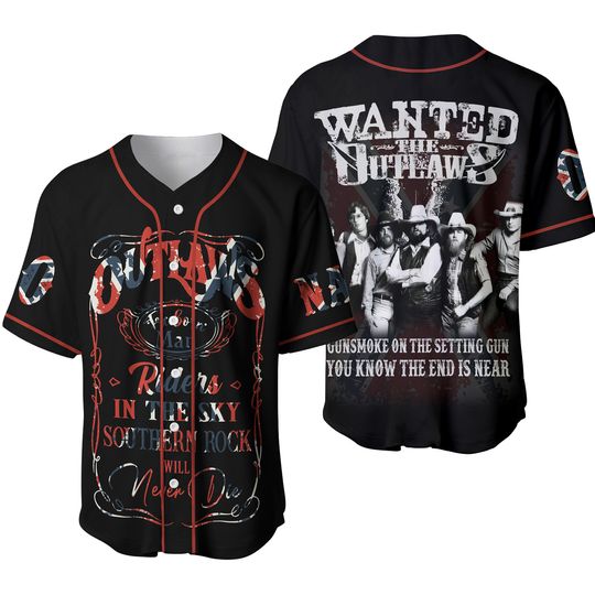 Discover Outlaws Southern Rock Baseball Jersey