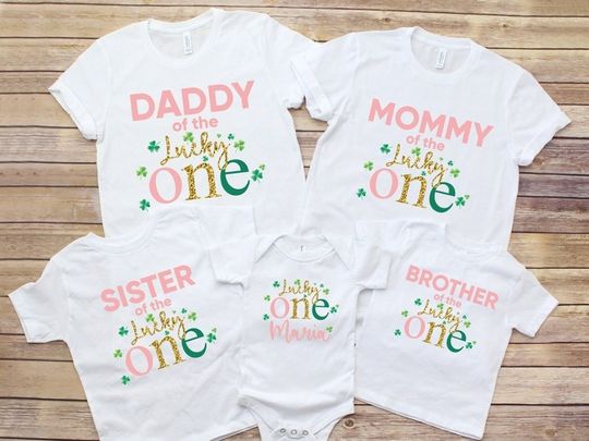 Discover One Lucky Family Birthday Shirt - St. Patrick's Day Matching