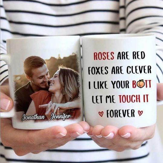 Discover Roses Are Red Foxes Are Clever - Upload Image, Gift For Couples - Personalized Mug