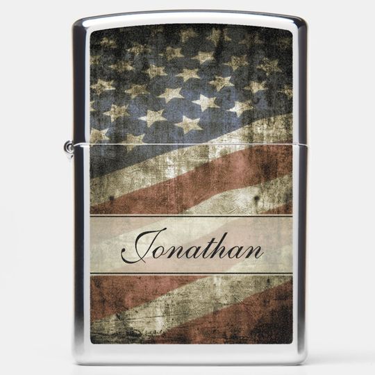 Discover Personalized American Flag Zippo Pocket Lighter, Patriotic Zippo Pocket Lighter