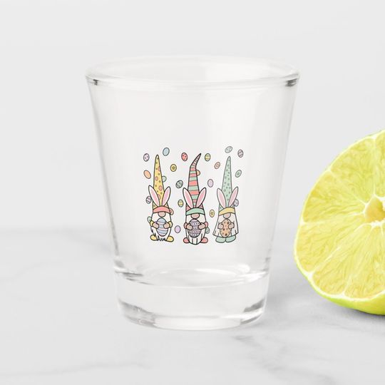 Discover Cute Bunny Gnomes And Easter Happy Eggs Shot Glass