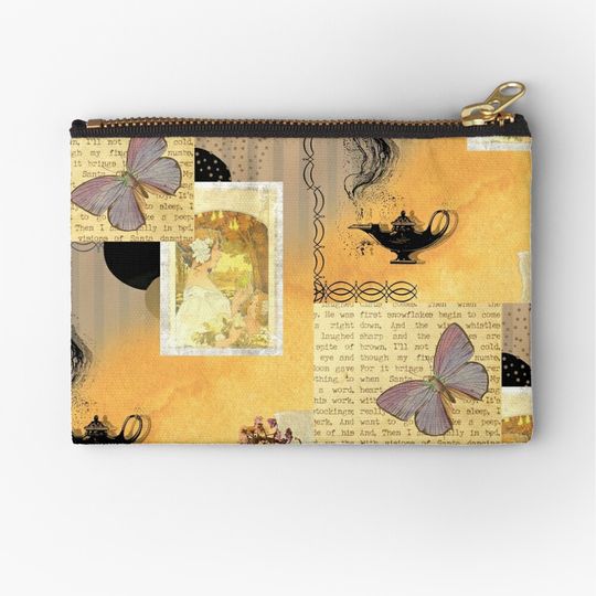 Discover Newspaper Vintage Butterfly Makeup Bag