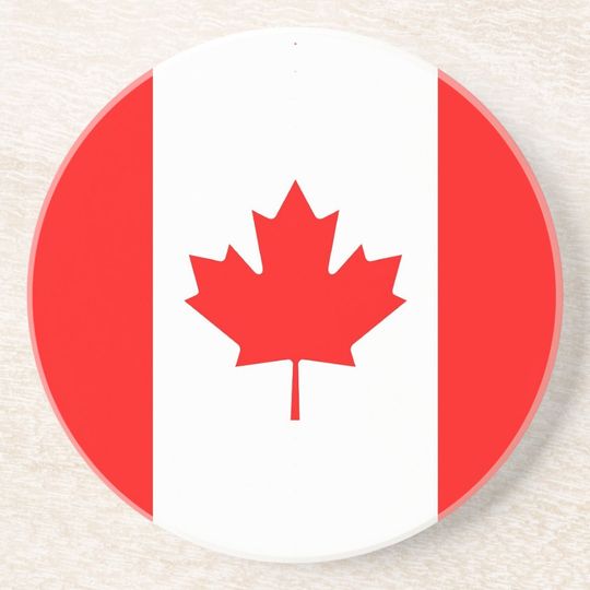Discover Canada Flag Coaster, Patriotic Coaster