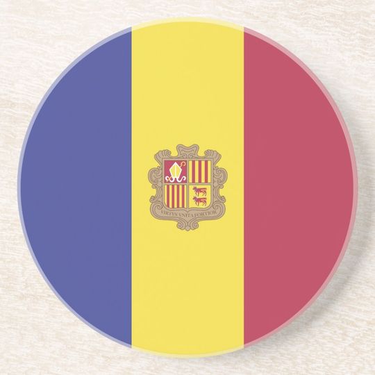Discover Andorra Flag Coaster, Patriotic Coaster