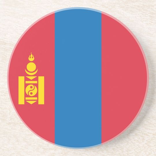 Discover Mongolia Flag Coaster, Patriotic Coaster