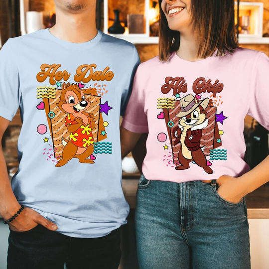 Discover Her Dale His Chip Double Trouble Couple Happy Valentine Tshirt Men Women