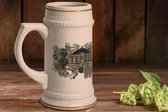 Discover Personalized Vintage Style Beer Stein Customizable Mug for Groomsmen