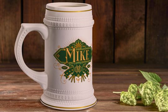 Discover Personalized Vintage Style Beer Stein Customizable Mug for Groomsmen
