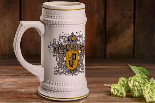Discover Bavarian Style Personalized Beer Stein Customizable Mug for Groomsmen