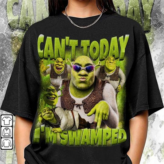 Discover Can't Today I'm Swamped Shrek 90s Shirt