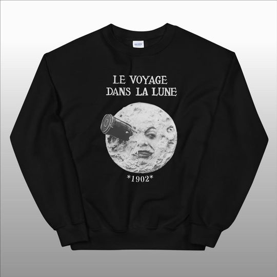 Discover A Trip To The Moon, Vintage Movie Sweatshirt in Alt Goth Style