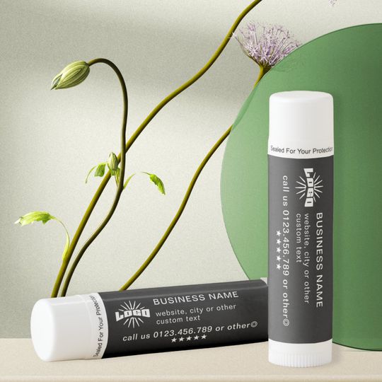 Discover 12 Black Business logo name Company Brand Custom Lip Balm
