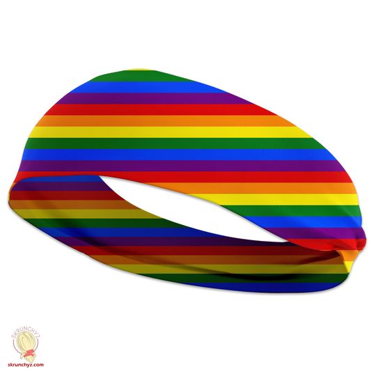 Discover Rainbow Stripes Headband Hair Tie,Cute Rainbow Hair Accessor