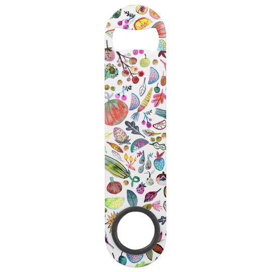 Discover Colorful Whimsical Watercolor Fruits Veggies Bar Key