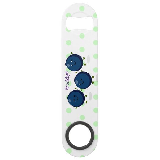 Discover Cute happy blueberries purple cartoon illustration bar key