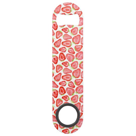 Discover Watercolor strawberry slices pattern speed bottle opener