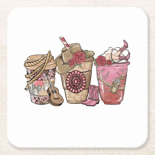 Discover Valentine Coffee | Valentines Day | Valentine Days Square Paper Coaster