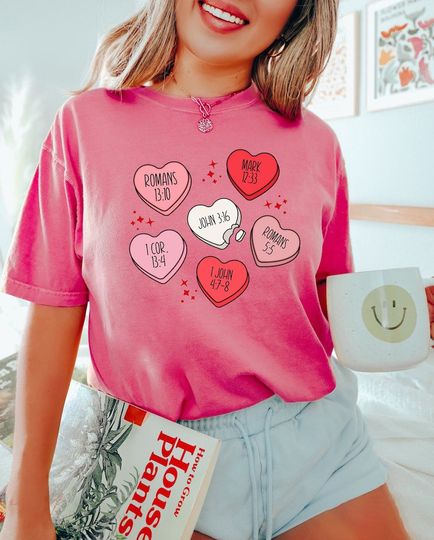 Discover Christian Conversation Heart Valentines Day Shirt, Cute Valentine Candy Hearts Tee