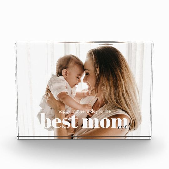 Discover Custom Best Mom Ever Photo Block, Mother's Day Gift, Gift For Mom