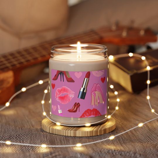 Discover Scented Candle, Valentine's Day, Hearts, Lips, Lipstick, Heels