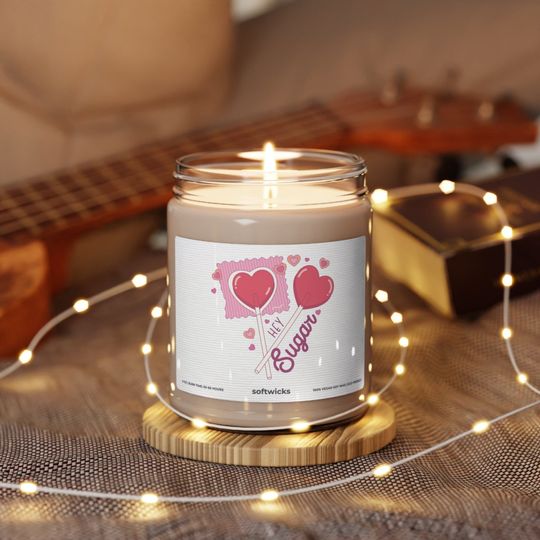 Discover Hey Sugar Scented Candle - Humorous Valentine's Gift for Him or Her
