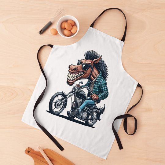 Discover Horse Riding Harley Bike Apron
