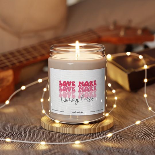 Discover Love More Worry Less Scented Candle, Valentines Day Gift for Boyfriend, Candle Gift