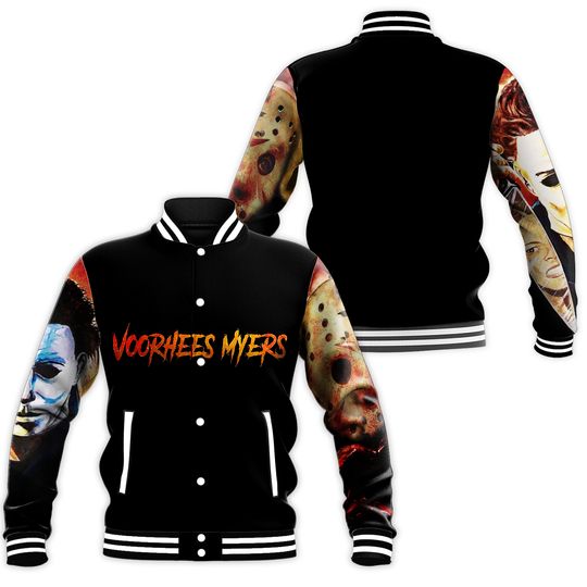 Discover Halloween Voorhees Myers Baseball Jacket