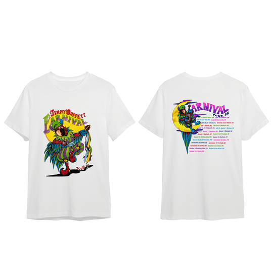 Discover Jimmy Buffett 1998 Carnival Tour T-Shirt, R.I.P Jimmy Buffett 1946-2023 Tee Gift