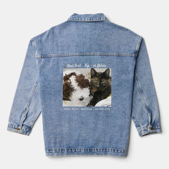 Discover Custom Photo And Text Denim Jacket