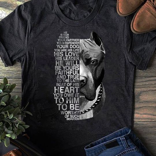 Discover Friend Partner Dog Pitbull Gift T-Shirt