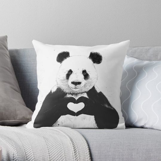 Discover All you need is love Throw Pillow