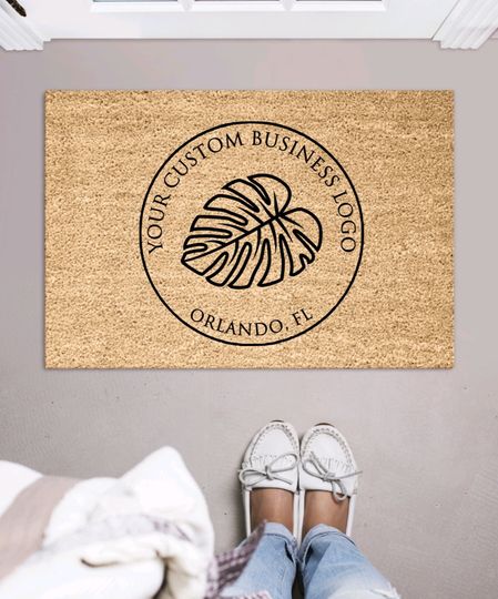 Discover Custom Business Logo Door Mat - Your Text Here - Personalized Doormat