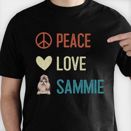 Discover Peace Love Dog - Personalized Custom Unisex T-shirt