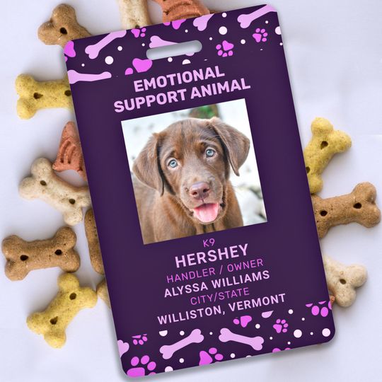 Discover Emotional Support Animal ID Service Pet Dog Photo Badge