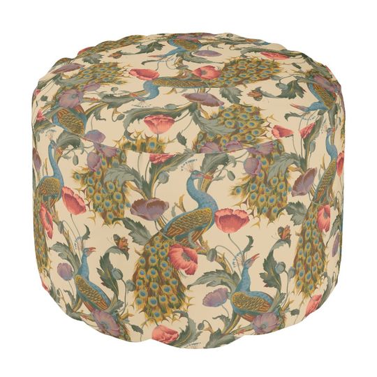 Discover Vintage Art Nouveau 1890 The Peacock Pattern Pouf