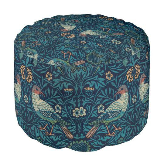 Discover William Morris Vintage Floral Bird Pouf