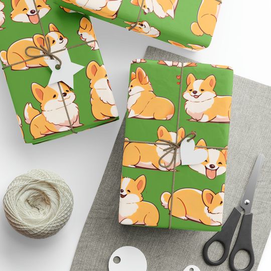 Discover Pembroke Welsh Corgi Gift Wrapping Paper Roll | Corgies Cute Kawaii Adorable Corgi Mom Dad Gift Wrapper