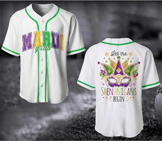Discover Mardi Gras Baseball Jersey