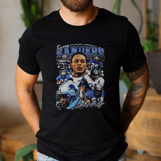 Discover Barry Sanders Vintage 90s Graphic Style T-Shirt, Barry Sanders Shirt