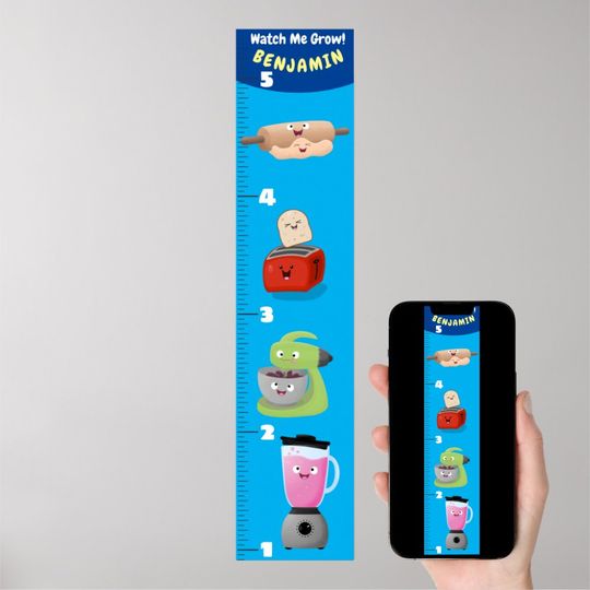 Discover Personalized Cute Electronics Growth Chart, Kid's Room Decor