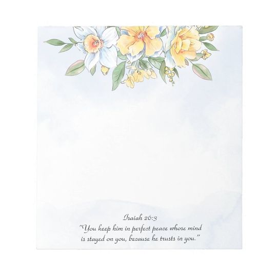 Discover Bible Verse Spring Watercolor Floral Notepad