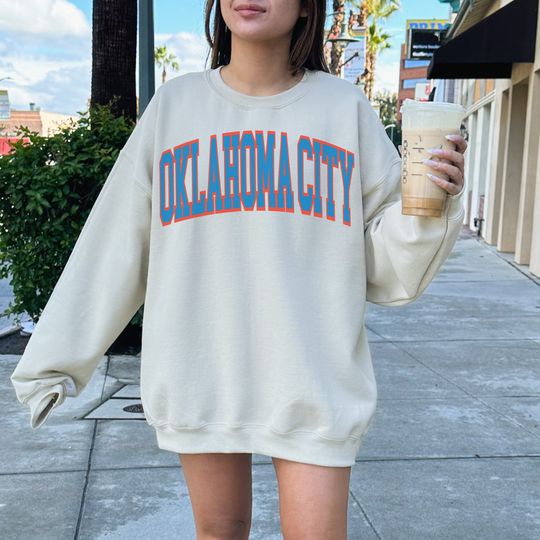 Discover Vintage Oklahoma City Basketball Sweatshirt Thunder Basketball