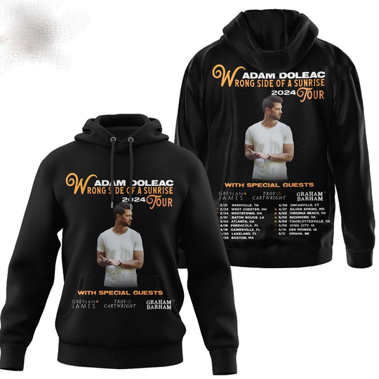 Discover Adam Doleac Wrong Side Of A Sunrise 2024 Tour 3D Hoodie Gift For Fans
