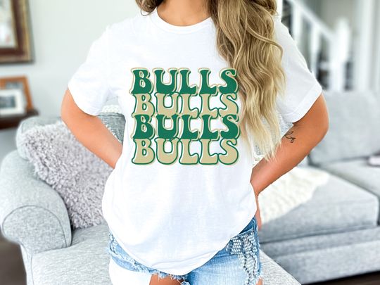 Discover USF Bulls, South Florida, Run with Us, Green & Gold Shirt