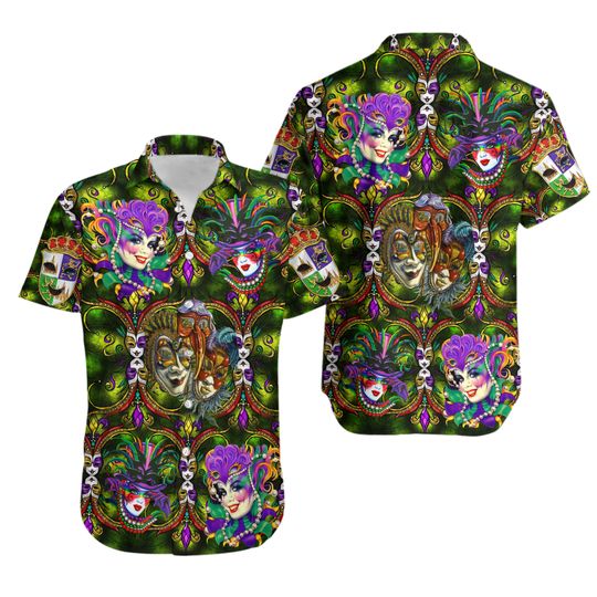 Discover 3D Mardi Gras Hawaiian Shirt